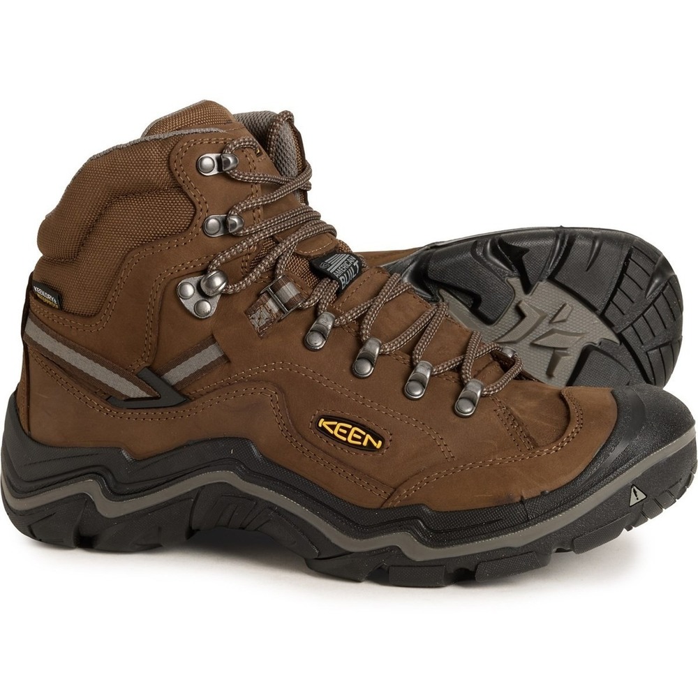 KEEN Men's Durand II Mid Waterproof Hiking Boots Size 12 Cascade Brown Dry